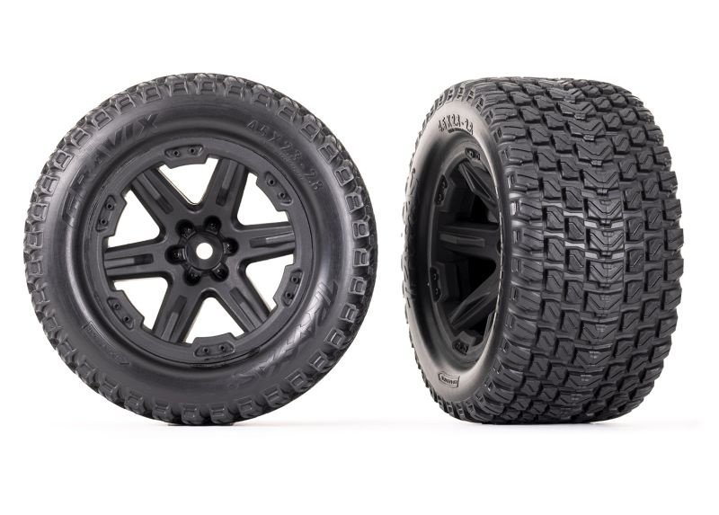 Traxxas NEU Gravix Reifen auf RXT 2.8 Felge schwarz 12mm (2)