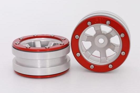 Metsafil Beadlock Wheels PT- Claw Silber/Rot 1.9 (2 Stk)