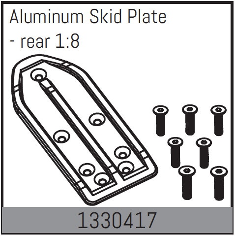 Absima Aluminium Skid Platte - hinten 1:8