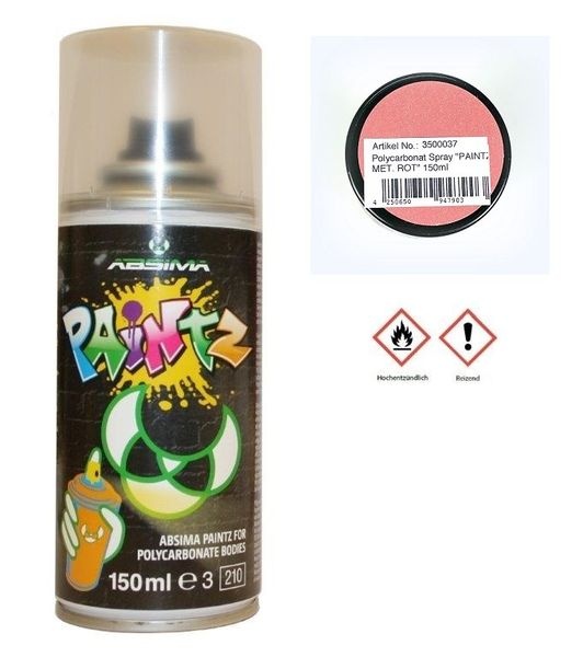 Absima Paintz Polycarbonat (Lexan) Spray MET. ROT 150ml