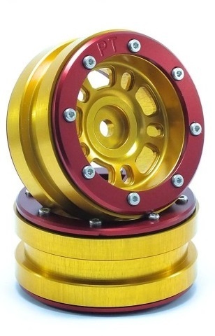 Metsafil Beadlock Wheels PT-Distraktor Gold/Rot 1,9 (2 Stk)