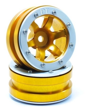 Metsafil Beadlock Wheels PT- Wave Gold/Silber 1.9 (2 Stück)