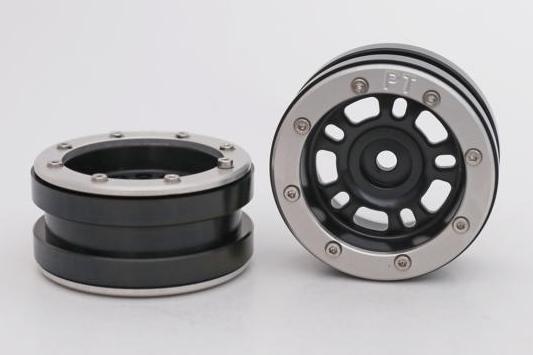 Metsafil Beadlock Wheels PT-Distraktor Schwarz/Silber 1,9