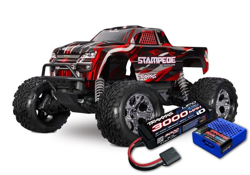 Traxxas Stampede 1/10 2WD Monster-Truck rot RTR BL-2S