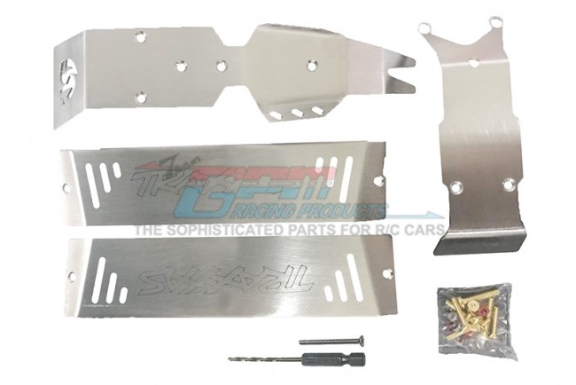 GPM stainless steel skid plates for front, center, rear