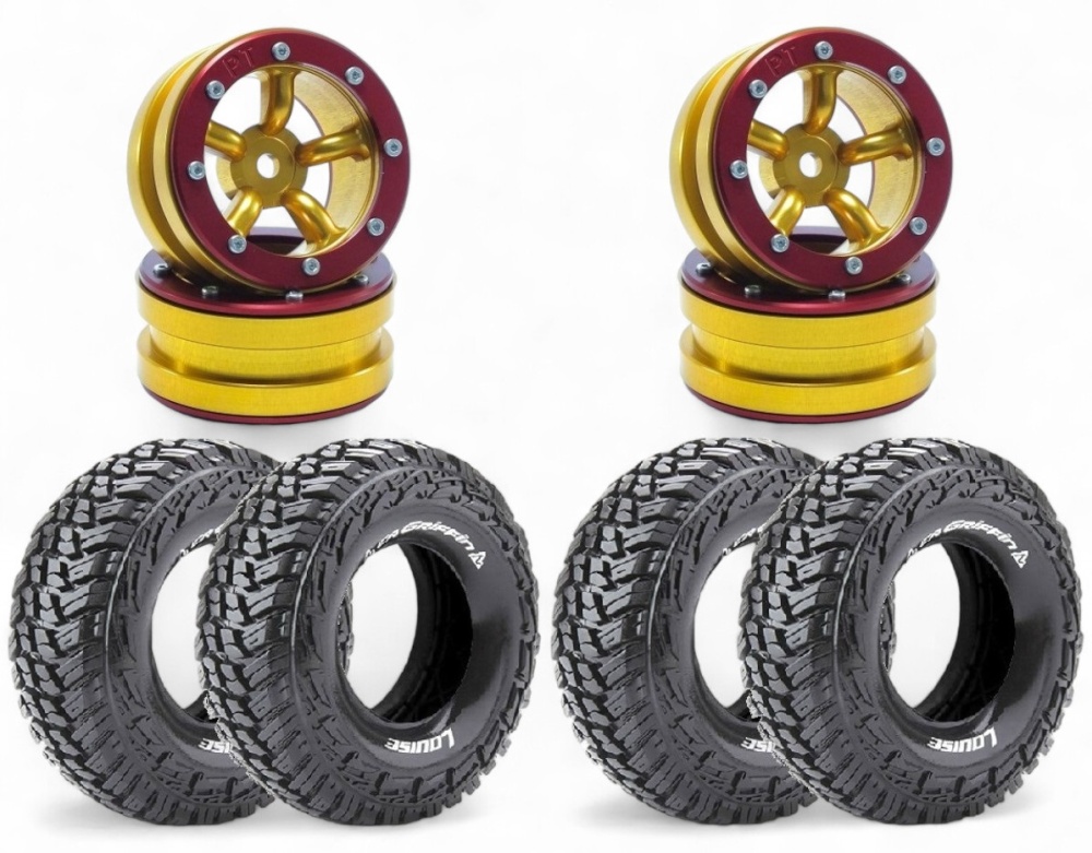 Metsafil Beadlock Wheels PT-Safari Gold/Rot 1.9 4 Stk