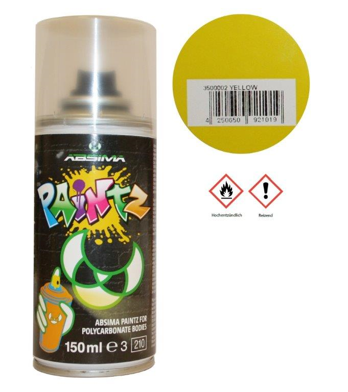 Absima Paintz Polycarbonat (Lexan) Spray GELB 150ml