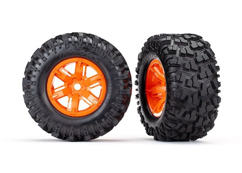Traxxas Reifen auf Felge X-Maxx orange, Maxx AT Reifen (2)