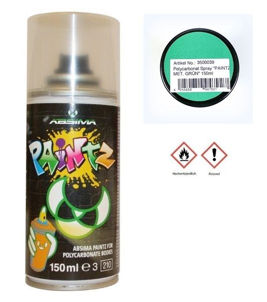 Absima Paintz Polycarbonat (Lexan) Spray MET. GRÜN 150ml