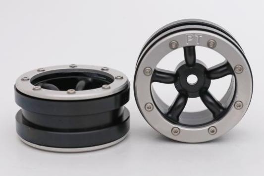 Metsafil Beadlock Wheels PT-Safari Schwarz/Silber 1.9