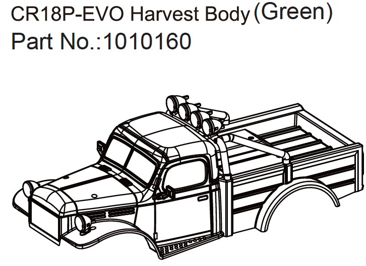 Absima Harvest Body (mattgrün) - EVO 1:18
