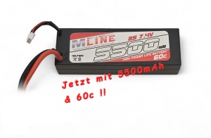 MLine High Power LiPo Akku 60C 2S 7.4V 5500mAh