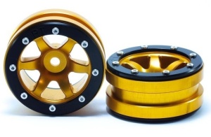 Metsafil Beadlock Wheels PT- Wave Gold/Black 1.9 (2 Stück)