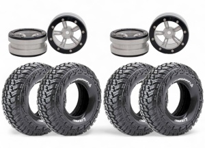 Metsafil Beadlock Wheels PT-Safari Silber/Schwarz 1.9 4 Stk