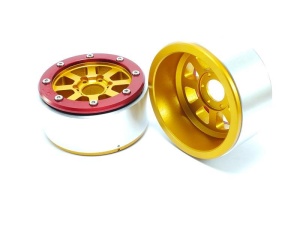 Metsafil Beadlock Wheels HAMMER gold/rot 1.9 (2) ohne