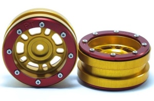 Metsafil Beadlock Wheels PT-Distraktor Gold/Rot 1,9 (2 Stk)