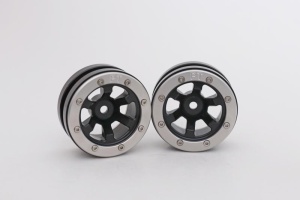 Metsafil Beadlock Wheels PT- Claw Schwarz/Silber 1.9 (2 Stk)