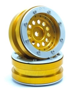 Metsafil Beadlock Wheels PT-Bullet Gold/Silber 1.9 (2 Stk)