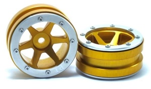 Metsafil Beadlock Wheels PT- Slingshot Gold/Silber 1.9