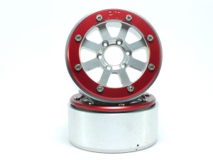 Metsafil Beadlock Wheels HAMMER silber/rot 1.9 (2) ohne