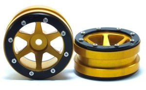 Metsafil Beadlock Wheels PT- Slingshot Gold/Black 1.9