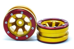 Metsafil Beadlock Wheels PT- Claw Gold/Rot 1.9 (2 Stk)