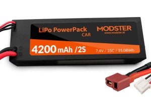 Modster LiPo Akku 2S 7,4V 4200 mAh 35C (Deans) PowerPack Car