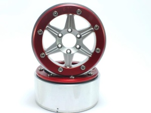 Metsafil Beadlock Wheels SIXSTAR silber/rot 1.9 (2) ohne