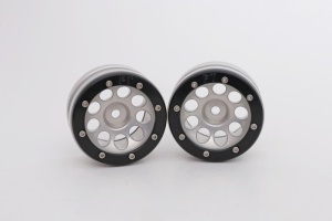 Metsafil Beadlock Wheels PT- Ecohole Silber/Schwarz 1.9