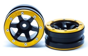 Metsafil Beadlock Wheels PT- Wave Black/Gold 1.9 (2 Stück)