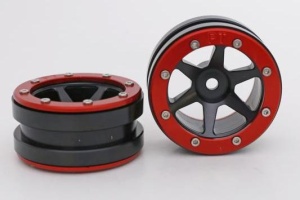 Metsafil Beadlock Wheels PT- Slingshot Schwarz/Rot 1.9