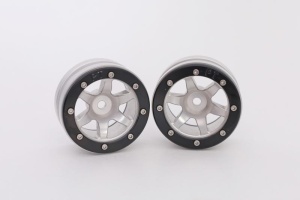 Metsafil Beadlock Wheels PT- Wave Silber/Schwarz 1.9 (2 St)