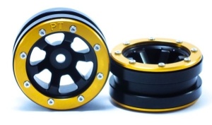 Metsafil Beadlock Wheels PT- Claw Schwarz/Gold 1.9 (2 Stk)