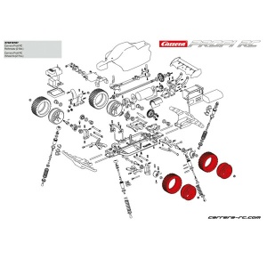Carrera Profi RC Reifensatz (2) für Copper Maxx /Red Fibre