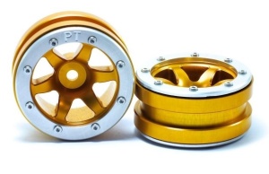 Metsafil Beadlock Wheels PT- Wave Gold/Silber 1.9 (2 Stück)