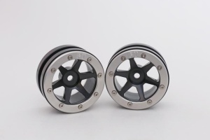 Metsafil Beadlock Wheels PT- Slingshot Schwarz/Silber 1.9