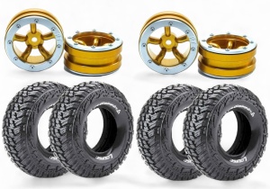 Metsafil Beadlock Wheels PT-Safari Gold/Silber 1.9 4 Stk