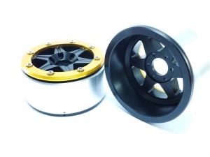 Metsafil Beadlock Wheels SIXSTAR schwarz/gold 1.9 (2) ohne