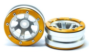 Metsafil Beadlock Wheels PT- Claw Silber/Gold 1.9 (2 Stk)