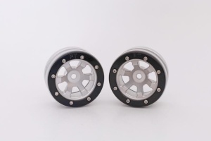 Metsafil Beadlock Wheels PT- Claw Silber/Schwarz 1.9 (2 Stk)