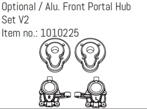 Absima Opt. Alu Front Portal Hub Set V2 - EVO/GOAT