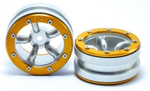 Metsafil Beadlock Wheels PT-Safari Silber/Gold 1.9 (2 Stk)