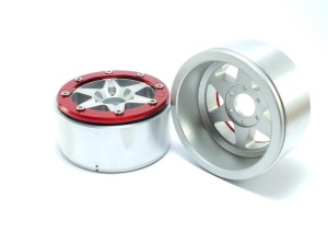 Metsafil Beadlock Wheels SIXSTAR silber/rot 1.9 (2) ohne
