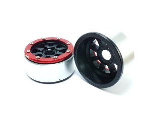 Metsafil Beadlock Wheels HAMMER schwarz/rot 1.9 (2) ohne