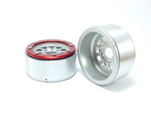 Metsafil Beadlock Wheels GEAR silber/rot 1.9 (2) ohne