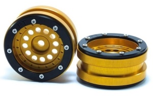 Metsafil Beadlock Wheels PT-Bullet Gold/Schwarz 1.9 (2 Stk)