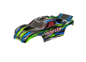 Traxxas Karosserie Rustler grün clipless mit Aufkleber