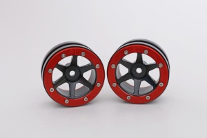 Metsafil Beadlock Wheels PT- Slingshot Schwarz/Rot 1.9