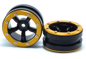 Metsafil Beadlock Wheels PT-Safari Schwarz/Gold 1.9 (2 Stk)