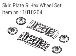 Absima Skid Plate & Hex Wheel Set - GOAT (AB240377)